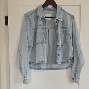 Celebrity Pink Womens L Light Blue Denim top